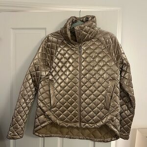 Athleta Metallic Quilted Puffer Jacket